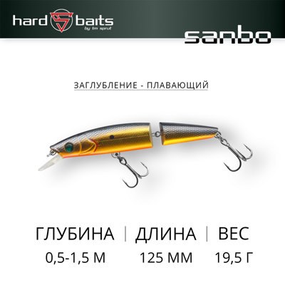 Воблер / Sprut Sanbo Swimbait 125F-GBKSC (MC)