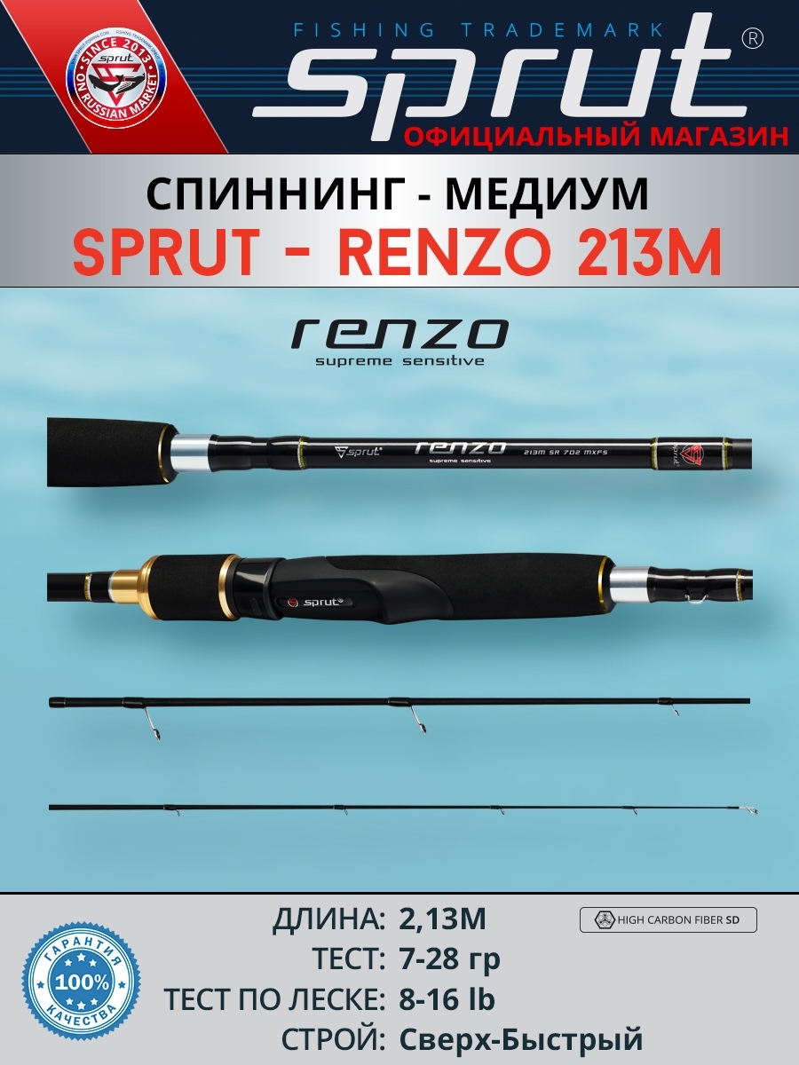 Удилище Sprut Renzo 213M (7'0'' Medium/Lure:7-28g/Line:8-16lb)